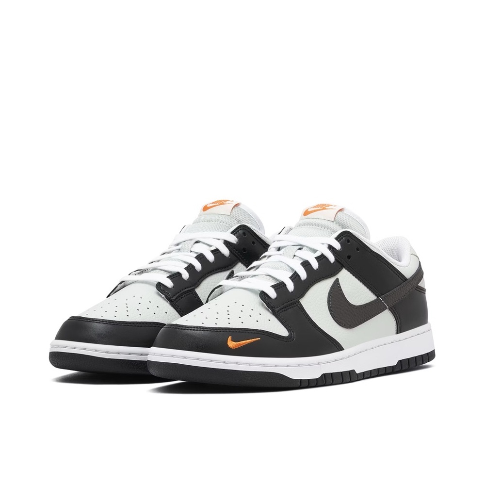 Nike Dunk Low Black Bright Mandarin Mini Swoosh